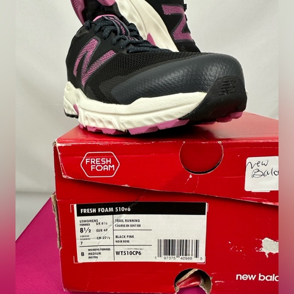 New Balance Women’s FRESH FOAM 510v6  Black with real pink and phantom 8… - Picture 4 of 10